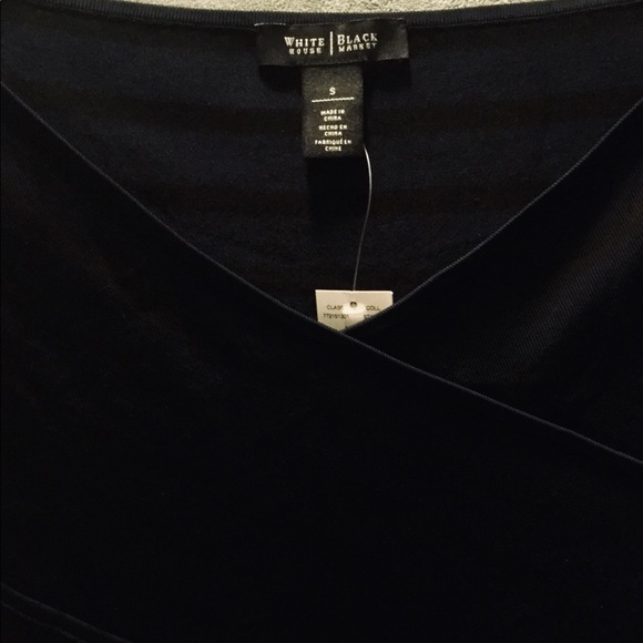 WHBM ponte top blouse crossover stretch SZ S NWT - Picture 3 of 7